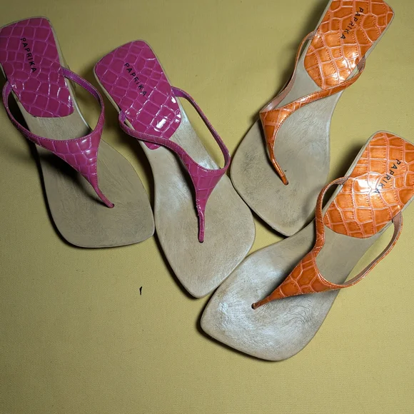 Paprika Slingback Sandals in Pink and Orange YTK Shoe Sale! - Picture 2 of 6
